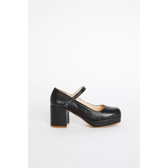 INTENTIONALLY BLANK Shoes - INTENTIONALLY BLANK Mika Black Leather Platform Mary Jane Shoes 40 9